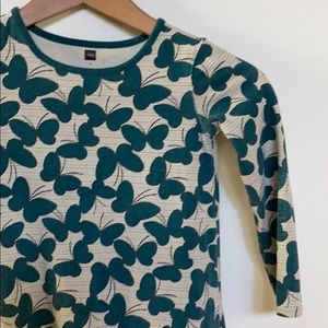 Tea Collection teal and white butterfly dress